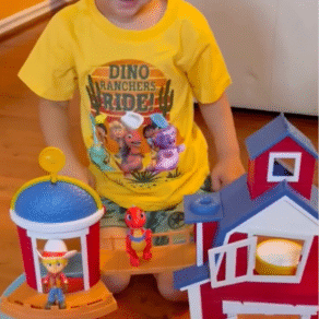 Dino Ranch Clubhouse Playset with lights and sounds – the perfect Walmart toy gift for kids who love dinosaurs and adventure play.