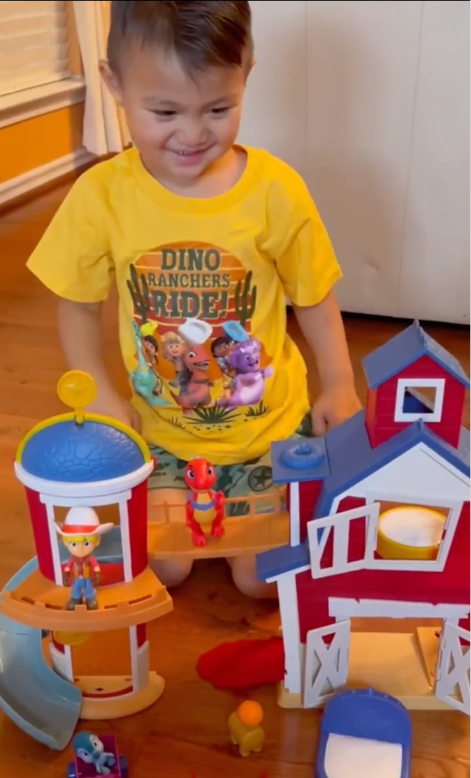 Dino Ranch Clubhouse Playset with lights and sounds – the perfect Walmart toy gift for kids who love dinosaurs and adventure play.